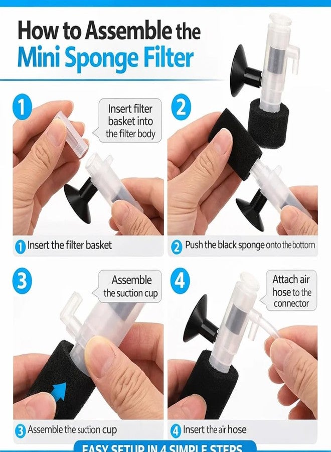 VAYINATO XF- 2834 Super Mini Aquarium Sponge Filter | Ultra Quite Submersible Sponge Filter for Small Fish Tank, Betta, Shrimp, Fry - Image 4